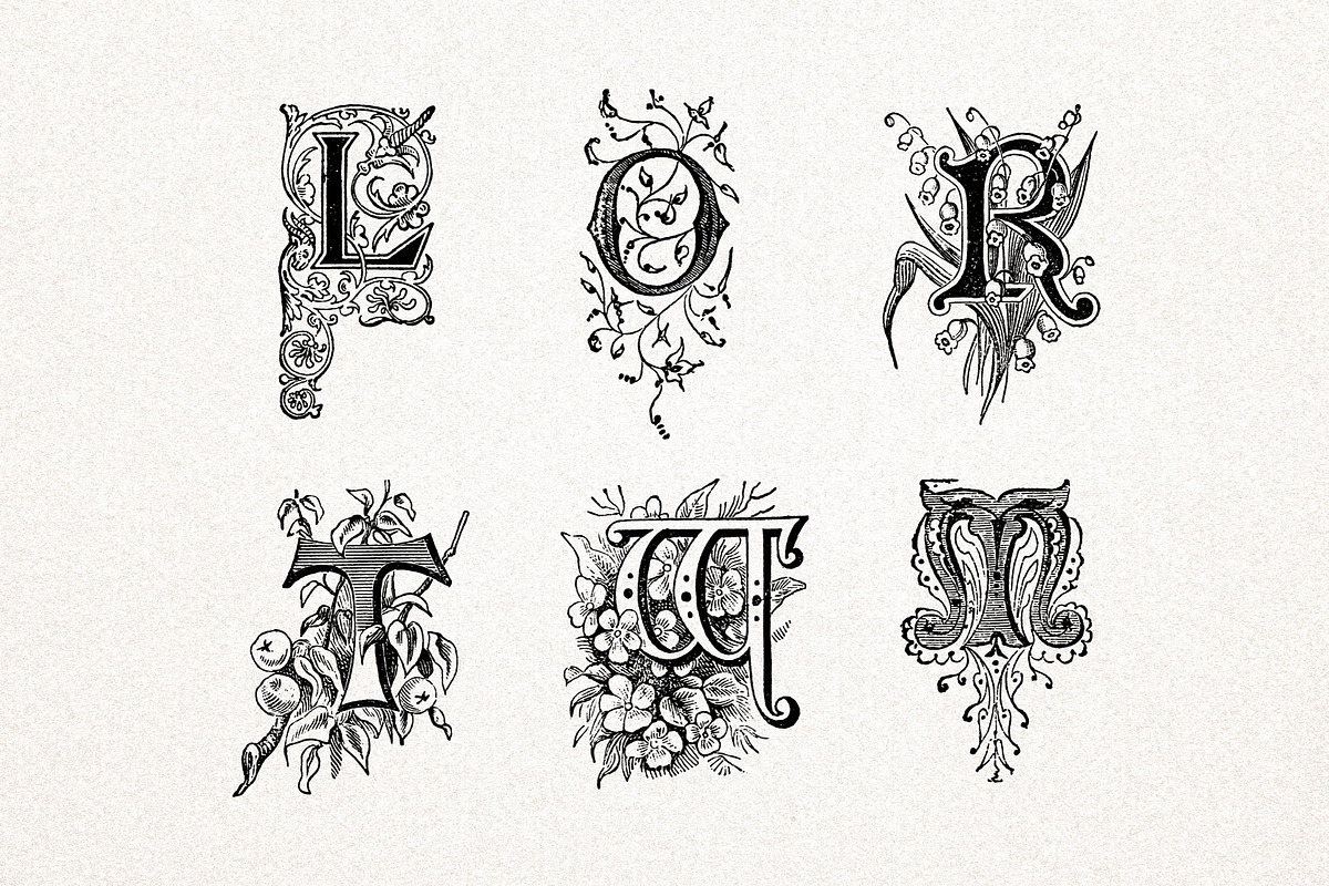 Vintage Ornate Drop Caps, an Object Graphic by Wes Franklin (Photo 3 of 3)