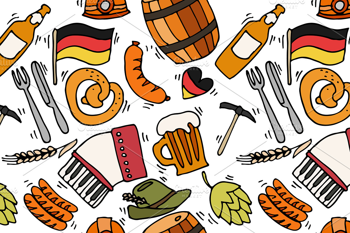 Germany travel pattern, a Pattern Graphic by Netkoff