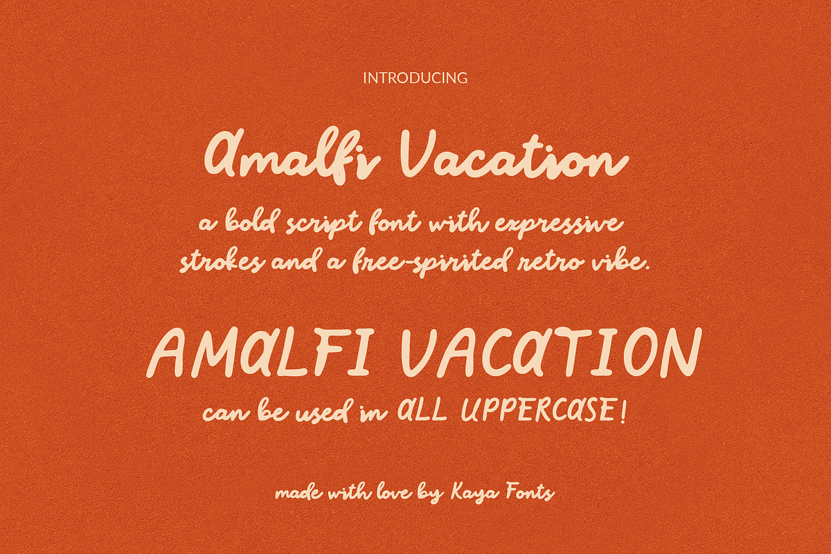 Amalfi - Coastal Summer Retro Script, a Script Font by Kaya Fonts (Photo 18 of 39)