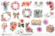100 watercolour dahlia clip art, a Seasonal Illustration by Poppy Lane Studio (Thumbnail 2 of 12)