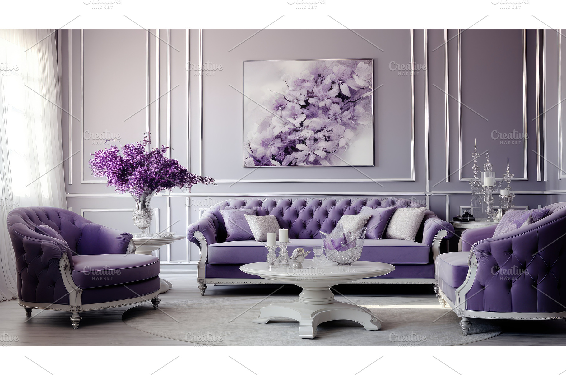 living violet silver ai generated, an Abstract Photo by pikepicture