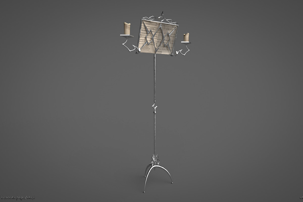 Vintage music stand, a Furniture 3D Model by Snji | 3D Models (Photo 3 of 12)