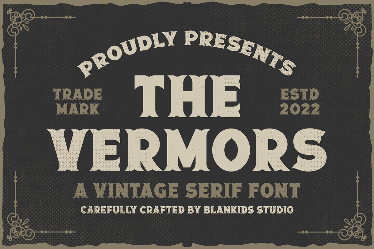 Vermors a Vintage Serif Font, a Blackletter Font by Blankids Studio (Photo 1 of 6)