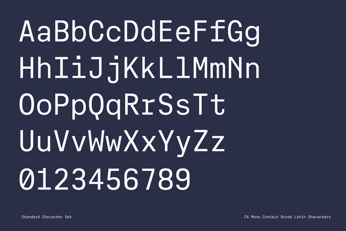 Cx Mono; 12 Fixed Width Fonts, a Sans Serif Font by Eko Bimantara (Photo 6 of 13)