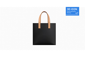 Stylish black tote bag with tan, an Object Illustration by ZinetroN