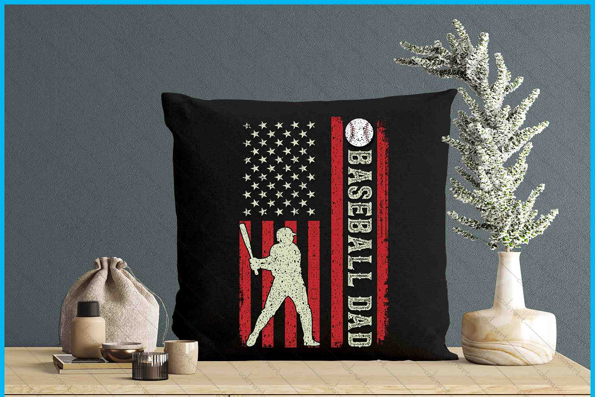 Sports Baseball Dad USA Flag SVG PNG, an Object Graphic by Creativeusart (Photo 4 of 4)