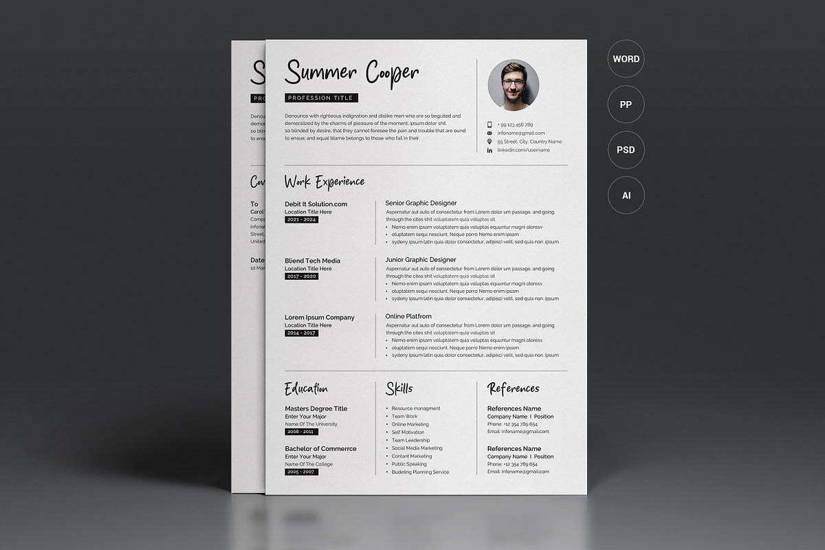 Resume/CV, a Resume Template by Creatune (Photo 1 of 3)