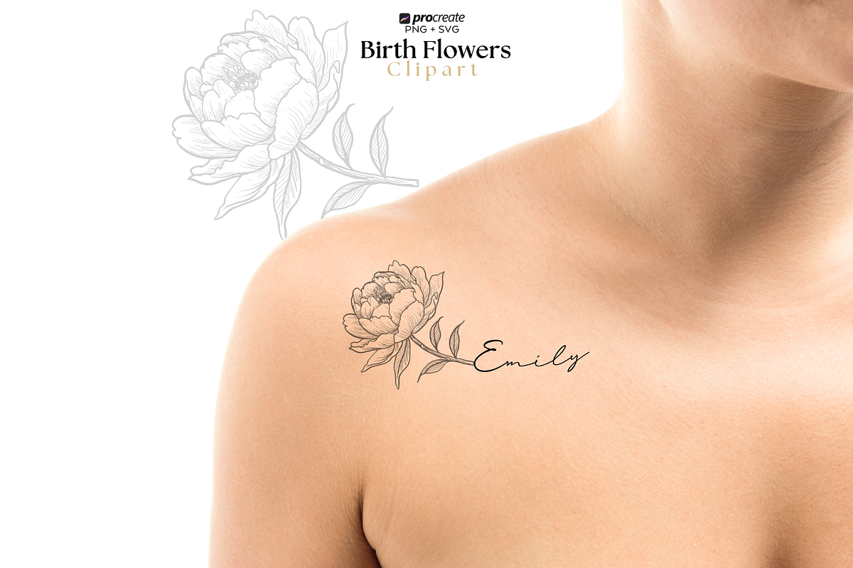 135 Birth Flowers PNG SVG Procreate, a Brushes & More by LaurenceVArtiste (Photo 3 of 9)