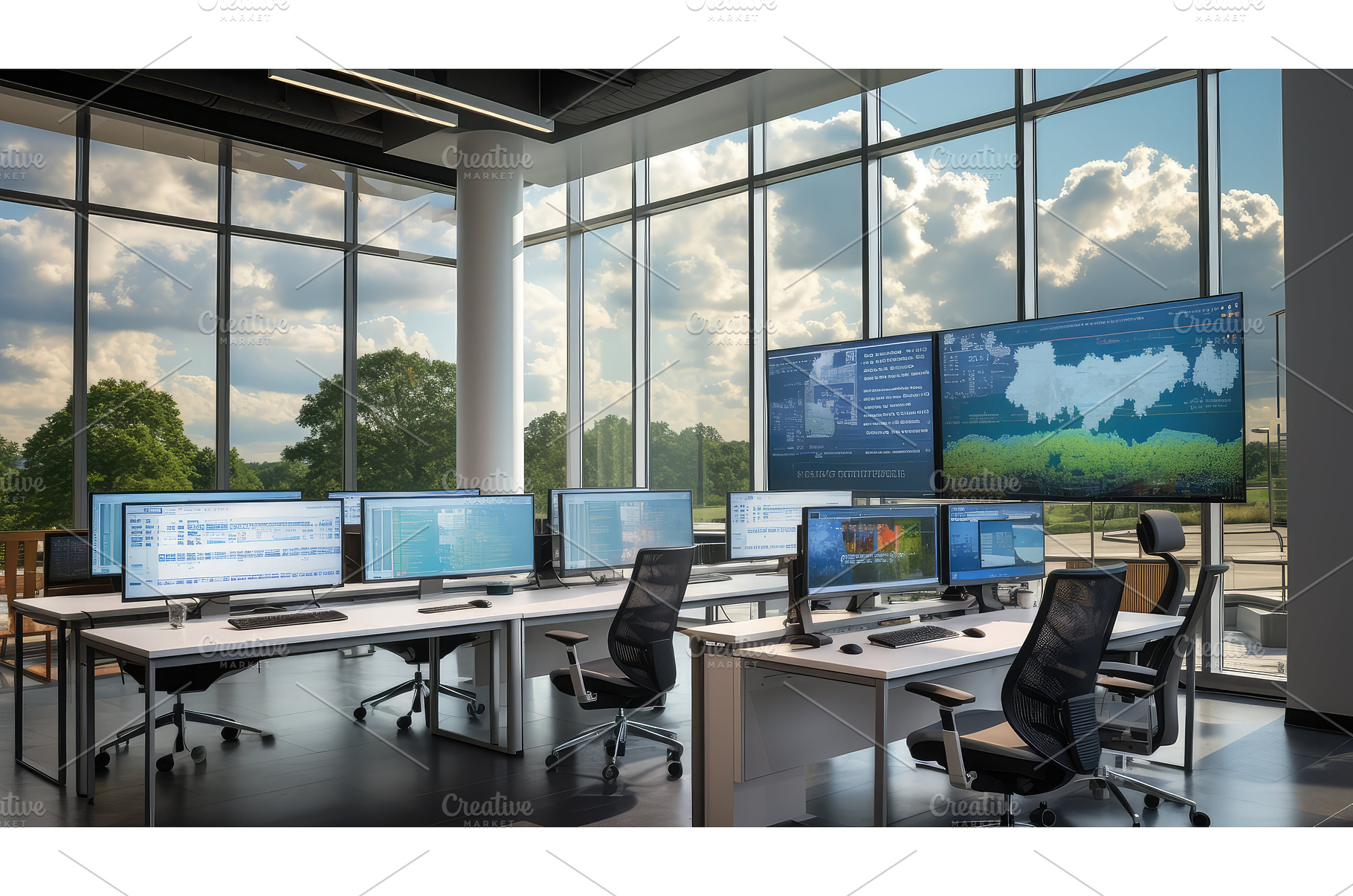 workspace cloud tech office ai, a Technology Photo by pikepicture