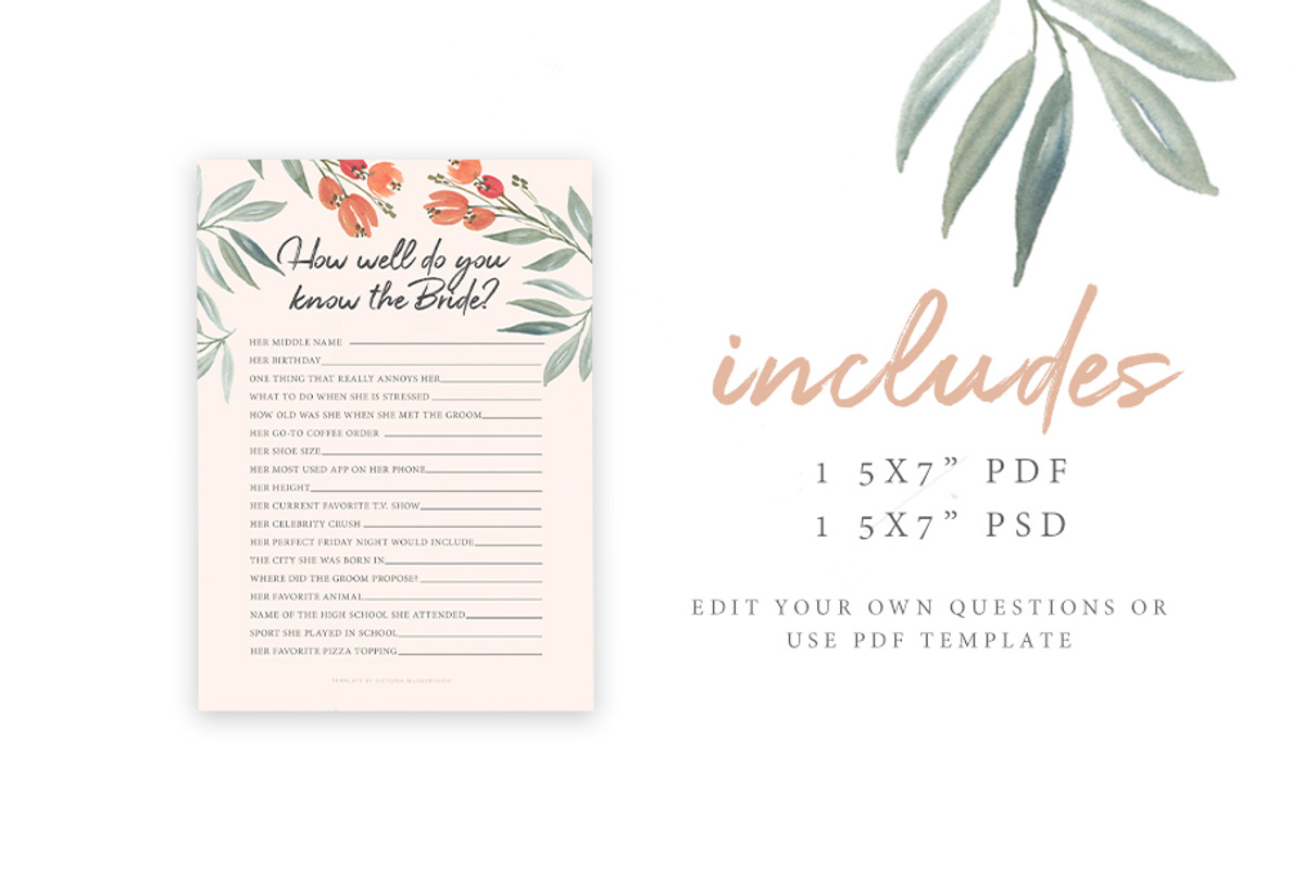 Bridal Shower Game, a Stationery Template by Victoria Bilsborough (Photo 2 of 2)