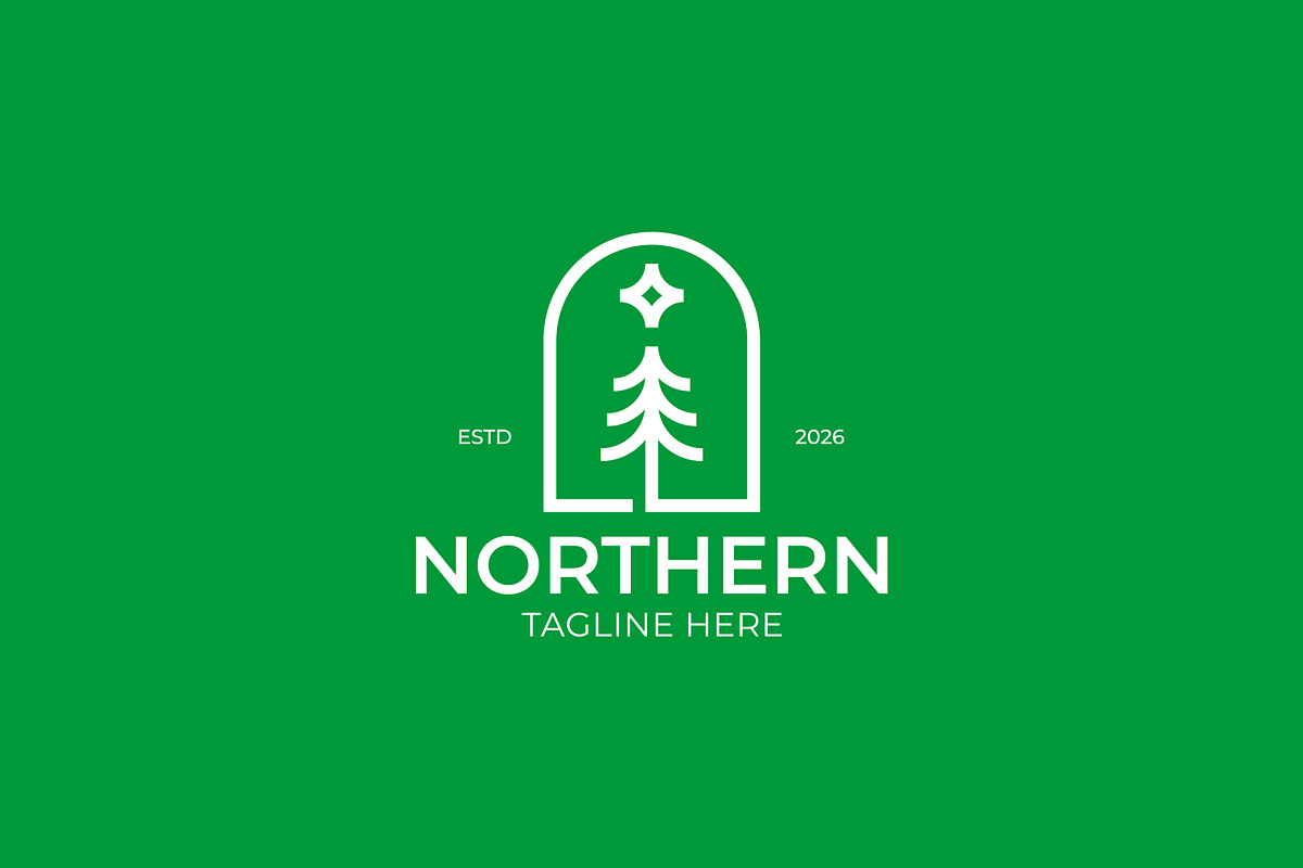 Northern Pine Tree Logo Nature, a Branding & Logo Template by Signatoro (Photo 2 of 3)