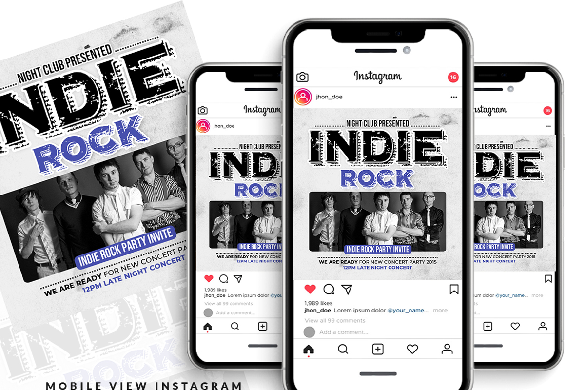 Indie Rock Flyer / Poster, a Flyer Template by AfzaalGraphics (Photo 2 of 2)