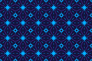 Blue Star Batik Seamless Pattern