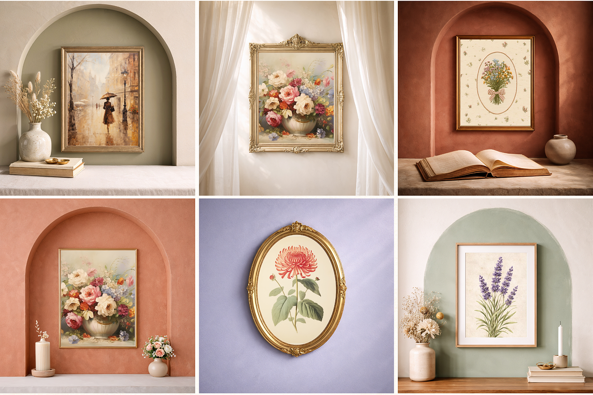 50 Vintage Frame Mockups for Canva, a Household Mockup by Matisse Studio (Photo 1 of 10)