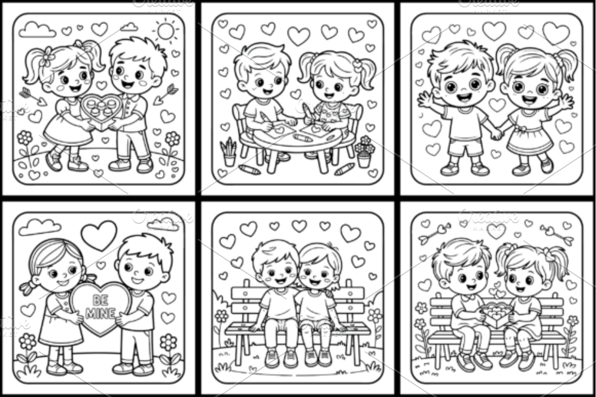 Valentine Day Boy & Girl Book, a Seasonal Illustration by Ink Gallery (Photo 2 of 3)