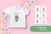 CUTE LITTLE MONSTERS clipart set, a Decorative Illustration by LiiaLonn Studio (Thumbnail 2 of 5)