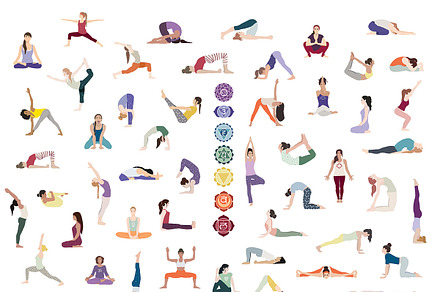 Big bundle of yoga postures