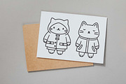12 Funny Cat Wearing Jacket Coat, an Animal Illustration by jongcreative (Thumbnail 4 of 6)