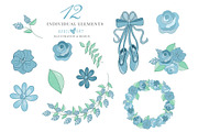 Blue Ballerina Girl Clipart, an Illustration by Oh Darling Graphics (Thumbnail 3 of 3)
