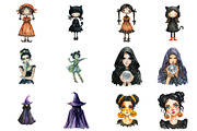 Halloween Girl Clipart, an Illustration by Design Market (Thumbnail 2 of 3)