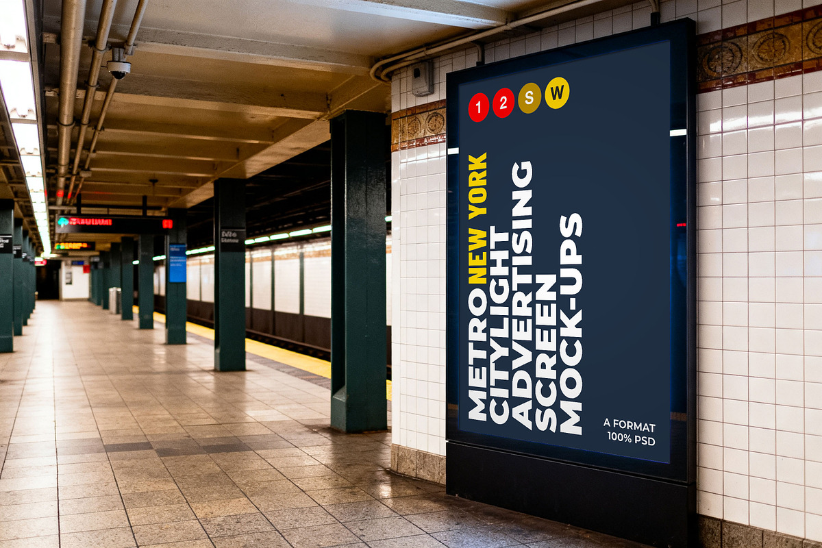 New York Metro Ad Screen Mock-Up 2, an Advertising Mockup by Graphic Shelter (Photo 2 of 8)