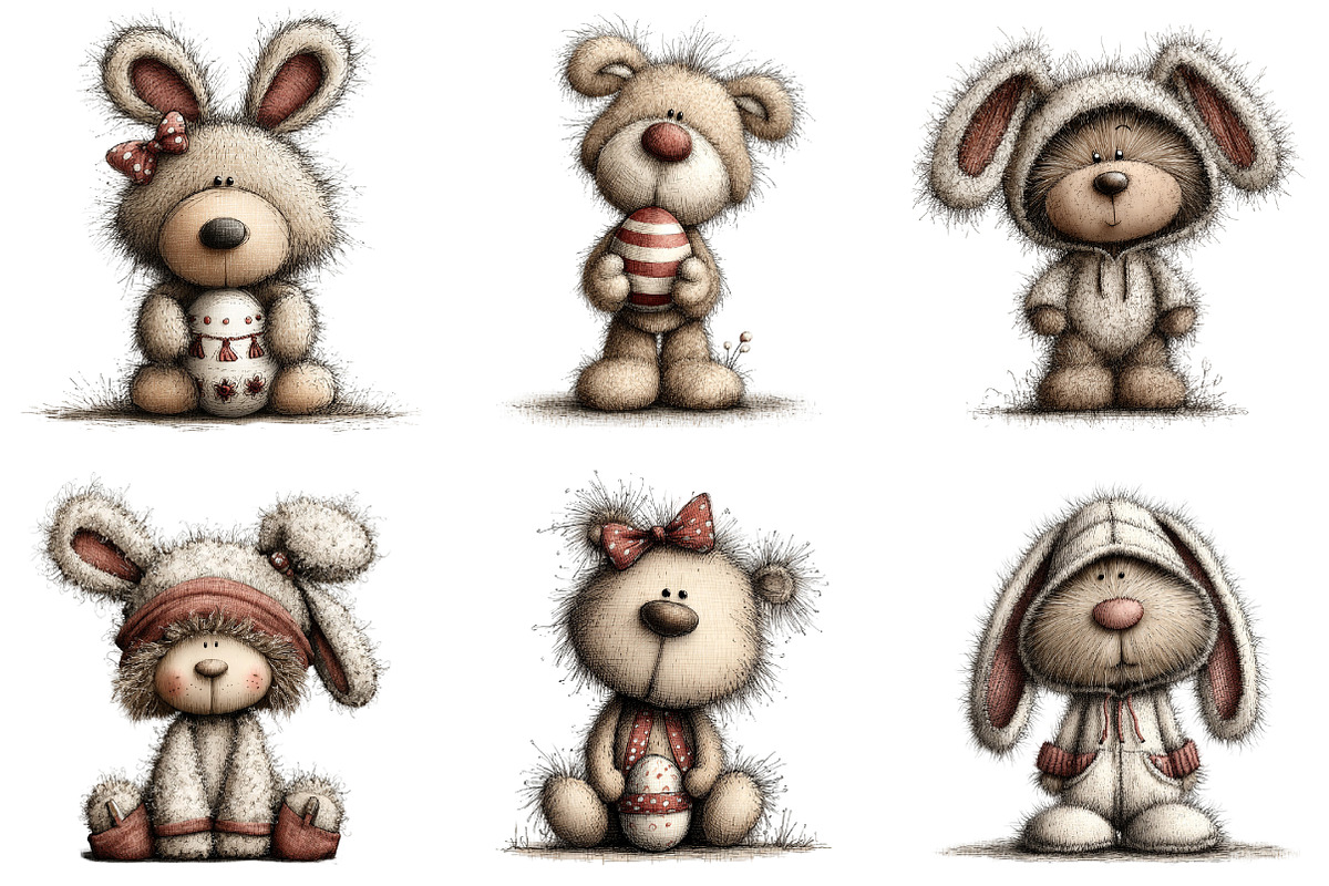 Whimsical Easter Teddy Bear Clipart, a Graphic by CitraGraphics (Photo 4 of 4)