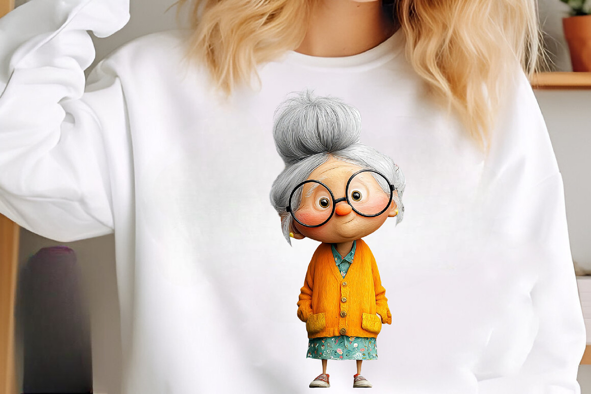 Whimsical spring garden grandma clip, an Illustration by SinaCreation (Photo 8 of 11)