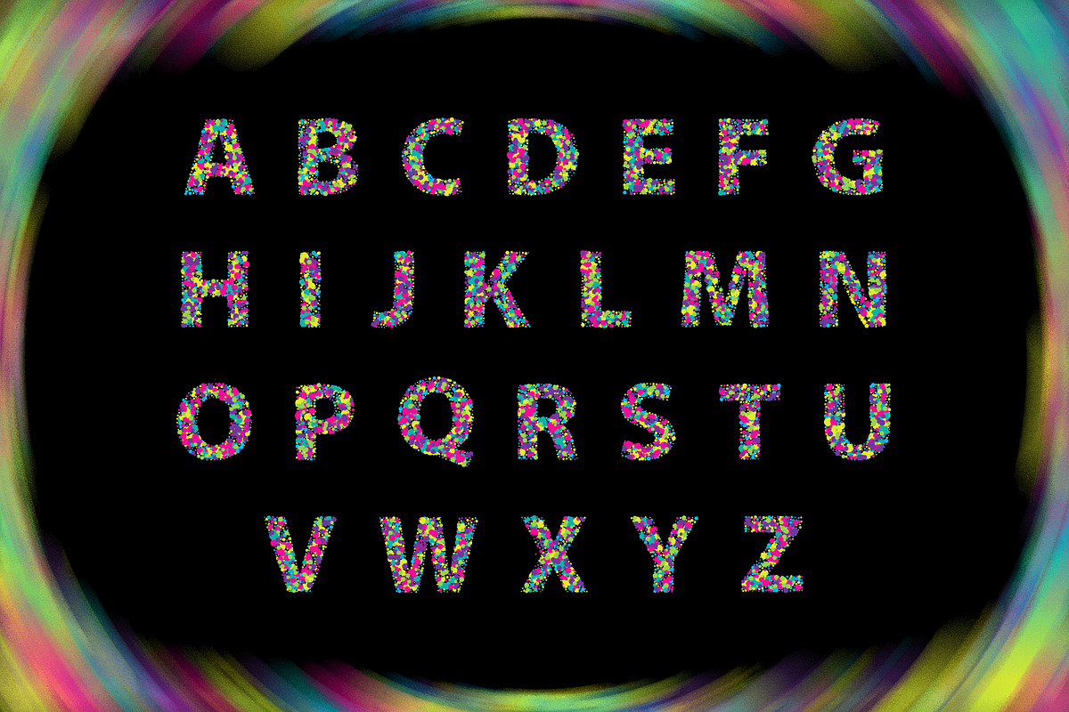 Colorblind OTF Colorful Font preview 2