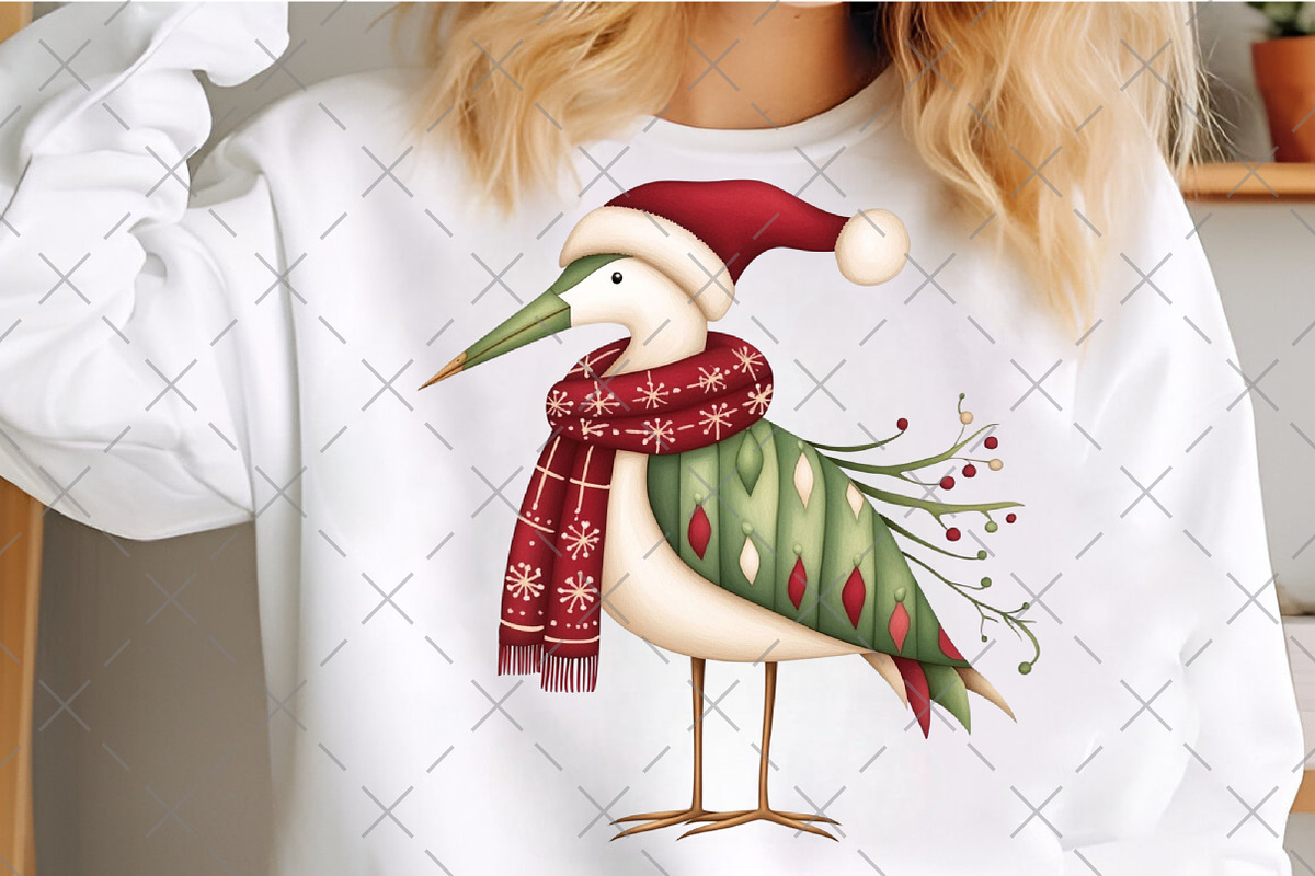Vintage Christmas Bird Clipart, an Illustration by Craft Nest (Photo 4 of 6)