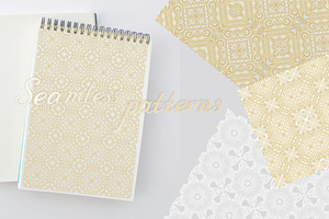 30 Seamless golden ornaments