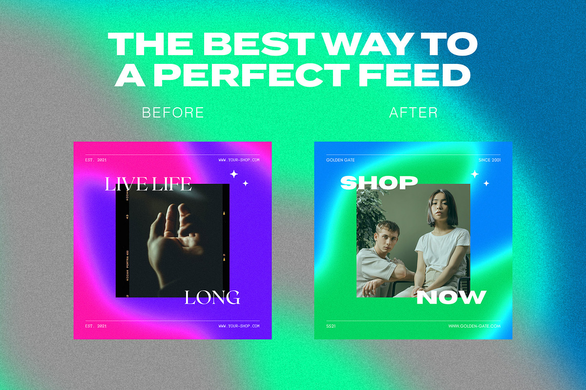 Instagram Social Media CANVA Neon, a Social Media Template by Vermeulen Design Studio (Photo 5 of 8)
