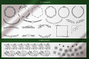 Christmas Wreath Stamps, a Brush Add-On by SmuffizStudio (Thumbnail 2 of 4)