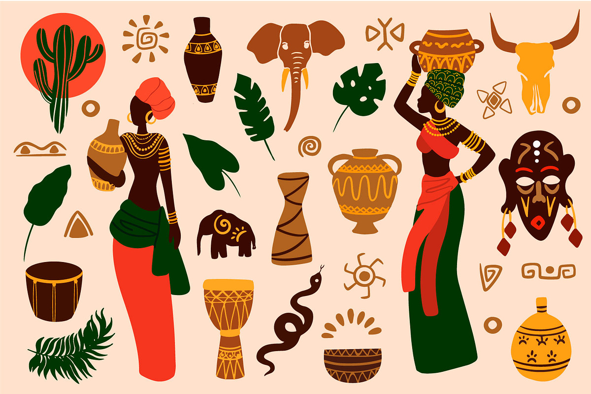 African woman and traditional ethnic, an Object Graphic by PatapovaVika (Photo 4 of 7)