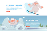 Cute yeti snowboarding, peeking and, an Animal Illustration by Onyx (Thumbnail 3 of 3)