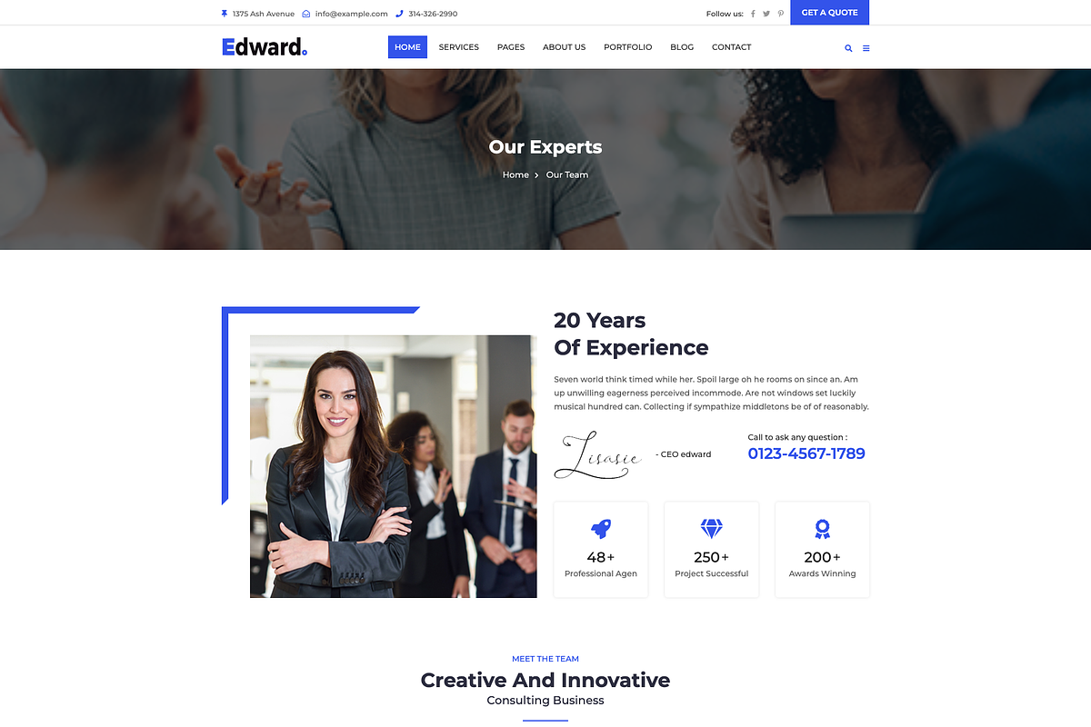 Edward - Corporate HTML Template, a Bootstrap Template by Team90Degree (Photo 5 of 6)