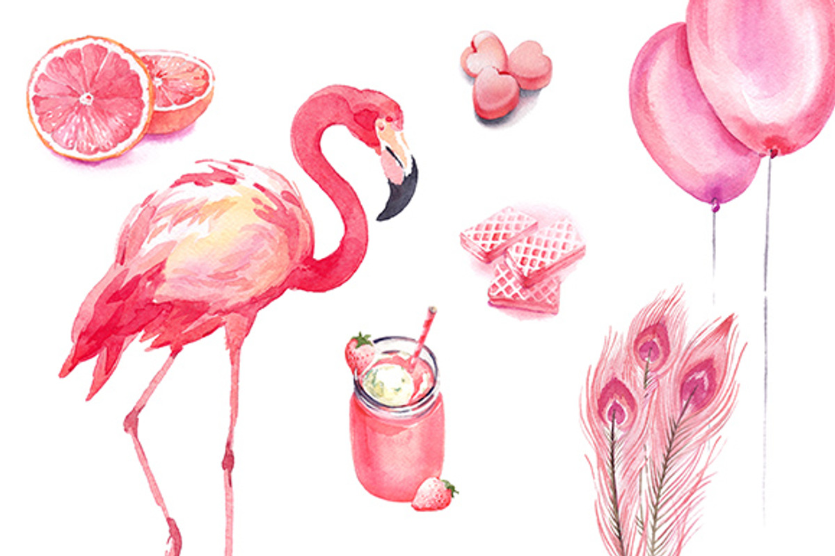 Pink watercolour collection, a Food Illustration by masha gross (Photo 1 of 4)