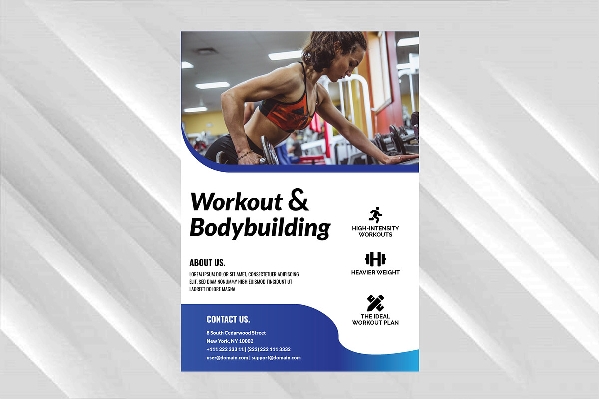 Workout and Bodybuilding Flyer, a Flyer Template by PenciGraphics (Photo 2 of 2)