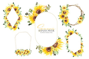 Watercolor Flower - Summer Sunflower