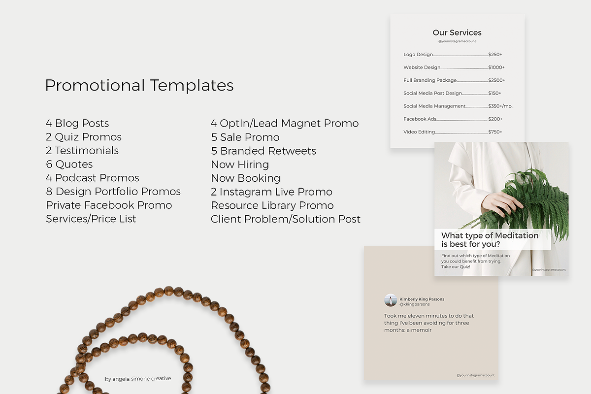 Instagram Canva Minimalist Templates, a Social Media Template by angela simone creative (Photo 9 of 25)