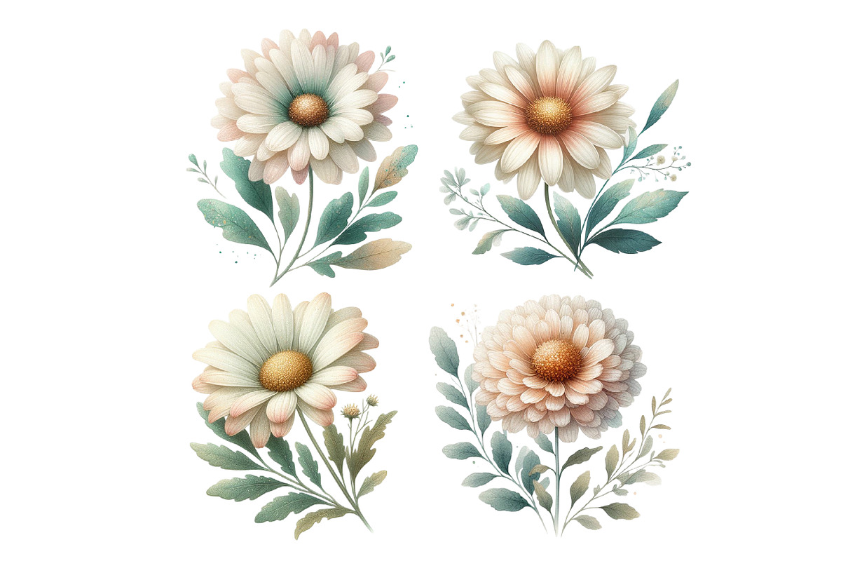 Whimsical Spring Daisy Flower Clipar, an Illustration by Designworld (Photo 4 of 4)