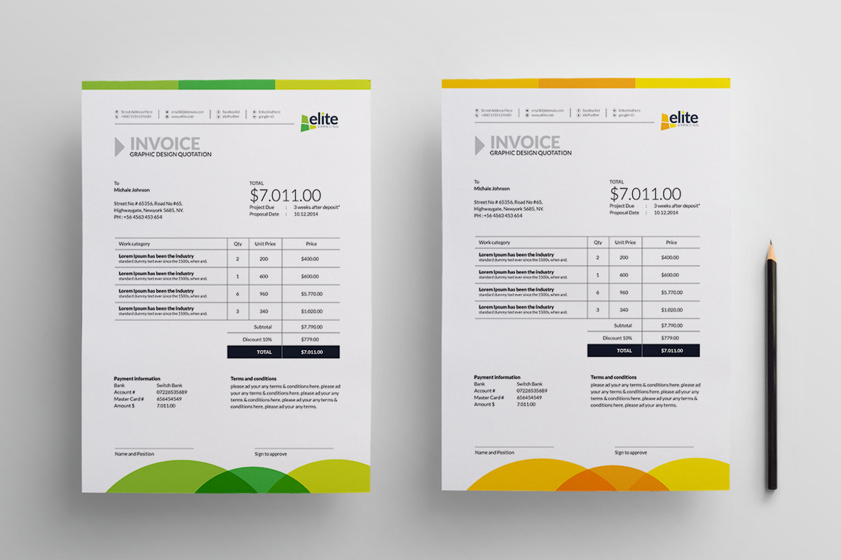 MS Word Invoice Template, a Stationery Template by ContestDesign