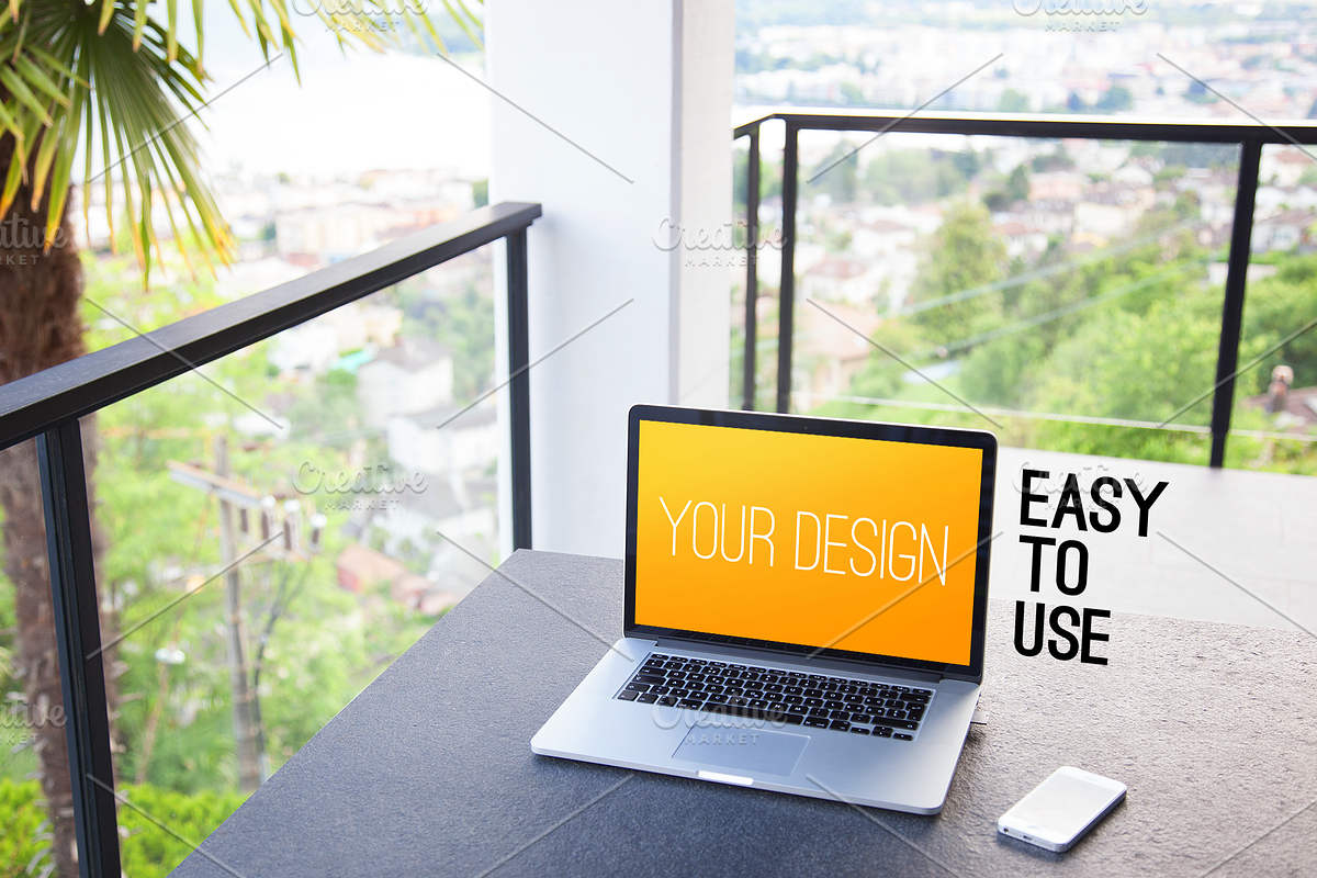 3 MacBook MockUps, a Templates & Theme by The Drone Shop (Photo 2 of 3)