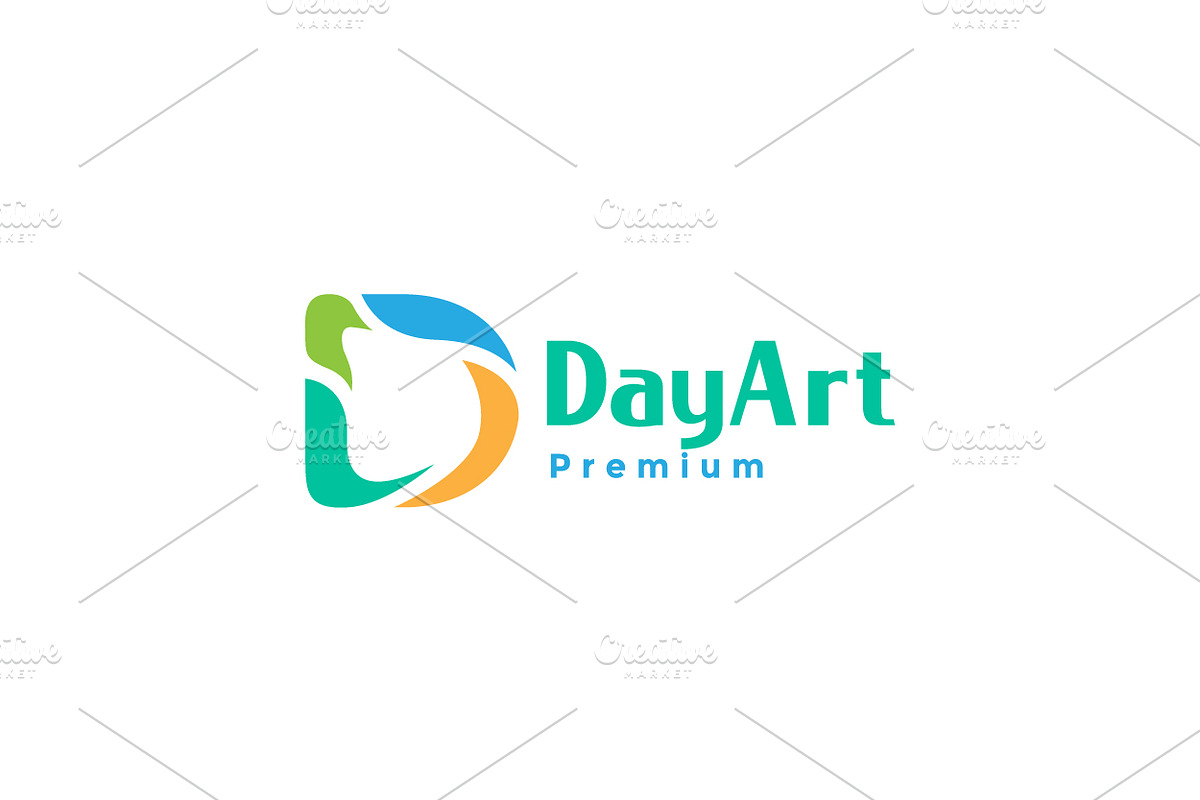 letter D art abstract modern logo, a Branding & Logo Template by devastd