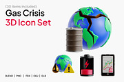 Gas Crisis 3D Icon Set, an Object 3D Model by Eklip Studio (Thumbnail 1 of 3)