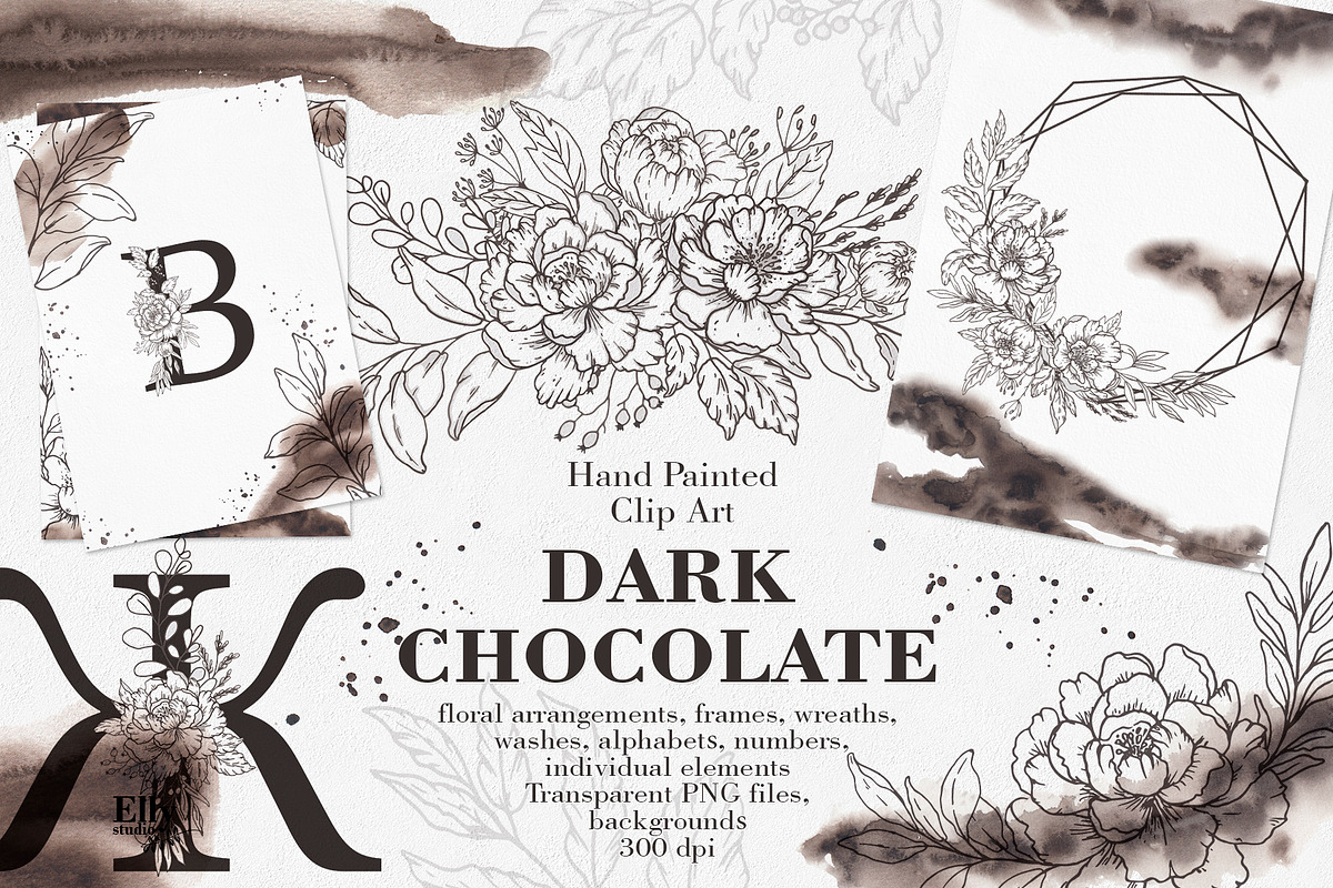 Dark Chocolate Graphic Set, a Decorative Illustration by Elly Studio (Photo 1 of 16)