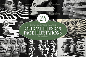 25 Optical Illusion Faces Artwork, a Person Illustration by Incomelion