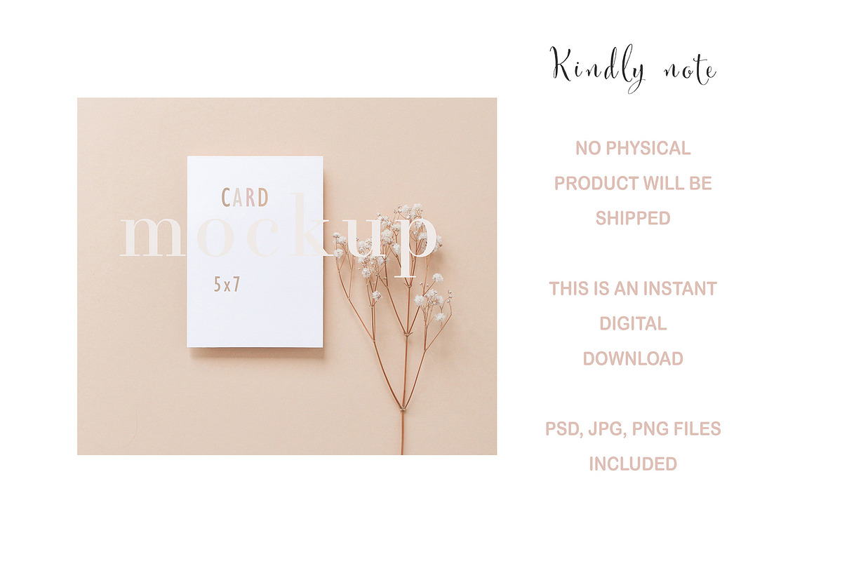 Card Mockup 5x7 Card Digital Mockup, a Print Template by BirdieFrames (Photo 3 of 3)