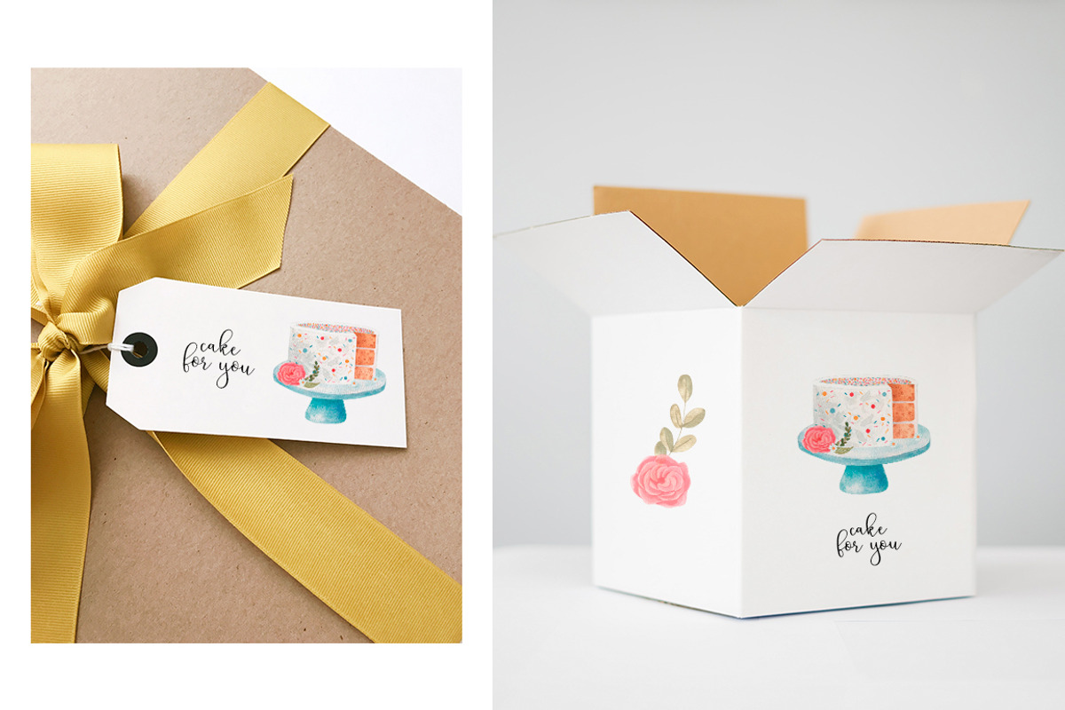 Boho Cakes Watercolor Set, an Illustration by Art Dari Autumn (Photo 5 of 13)