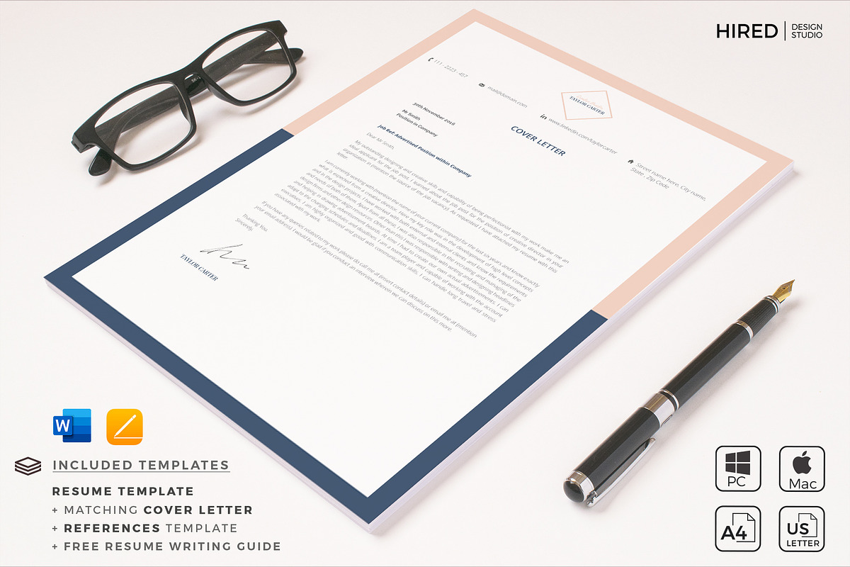 Creative CV Resume Template + icons, a Resume Template by HIRED Design Studio (Photo 6 of 12)
