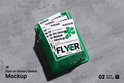 Flyer on Grocery Basket Mockup, an Advertising Mockup by Rielismee (Thumbnail 1 of 5)